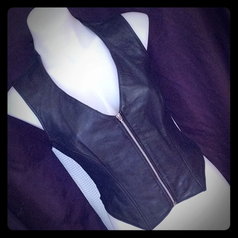 Genuine leather vest vintage